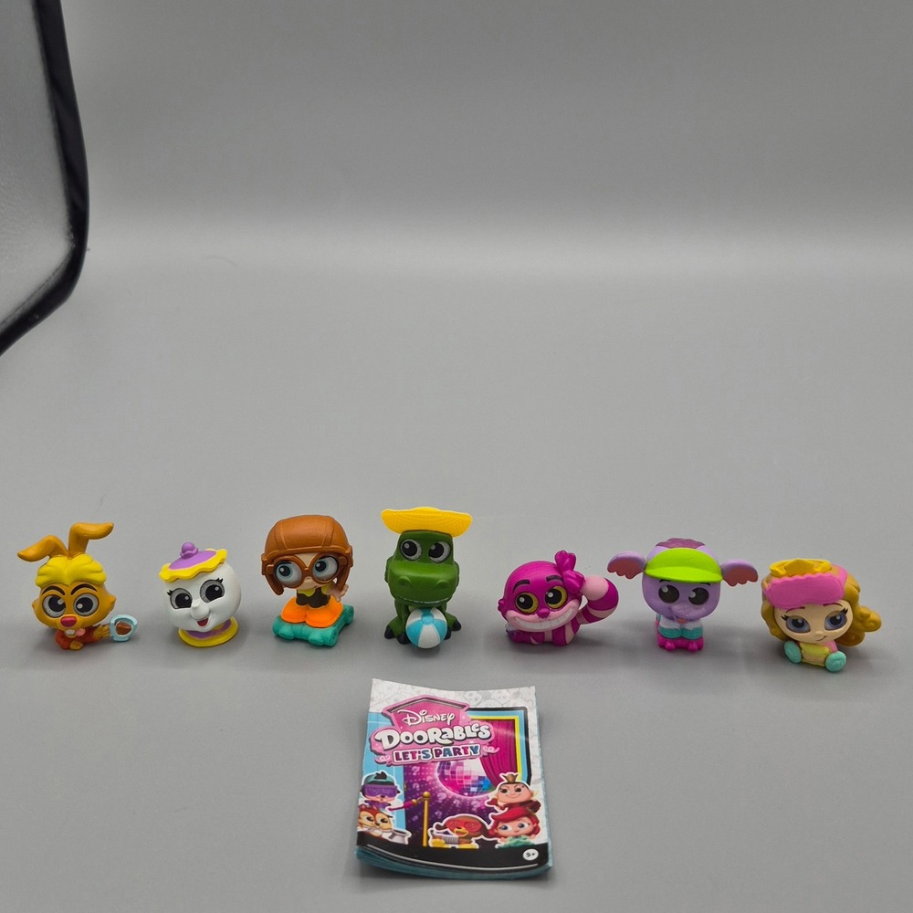 Disney Doorables Let's Party Series Lot of 7 Figures Rex Cheshire Cat Mrs Potts